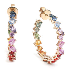  PARTY-COLORED SAPPHIRE MIX-SHAPE HOOPS