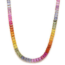  PARTY-COLORED SAPPHIRE TENNIS NECKLACE