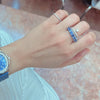 DIAMOND PEEK-A-BOO CHUNKY BLUE SAPPHIRE ETERNAL RING