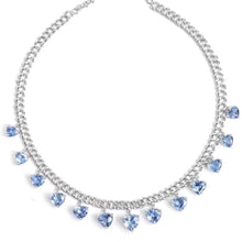  BLUE SAPPHIRE HEARTS CHAIN NECKLACE