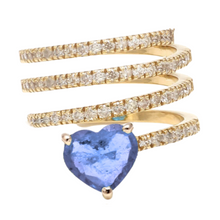  'HEART OF THE TORNADO' DIAMOND & BLUE SAPPHIRE RING