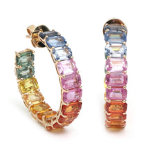  PARTY-COLORED SAPPHIRE CHUNKY HOOPS