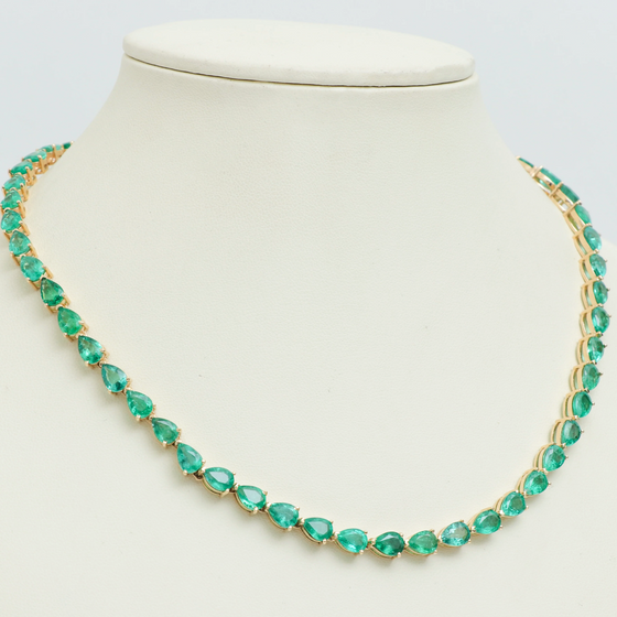 EMERALD PEAR-FECTION TENNIS NECKLACE