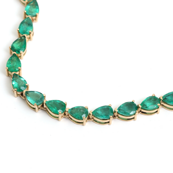 EMERALD PEAR-FECTION TENNIS NECKLACE