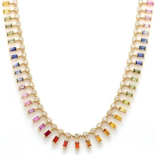  DIAMOND & PARTY-COLORED SAPPHIRE FRINGE NECKLACE