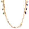 LARGE PARTY-COLORED SAPPHIRE MIX-SHAPE CHAIN NECKLACE