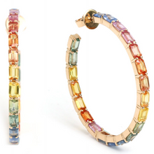  PARTY-COLORED SAPPHIRE SKINNY HOOPS