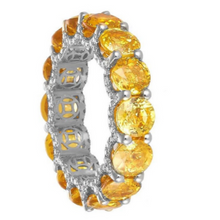  DIAMOND PEEK-A-BOO CHUNKY YELLOW SAPPHIRE ETERNAL RING