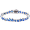 BLUE SAPPHIRE MIX-SHAPE BEZELED TENNIS BRACELET