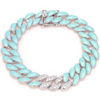 CHUNKY DIAMOND & ENAMEL CHAIN BRACELET