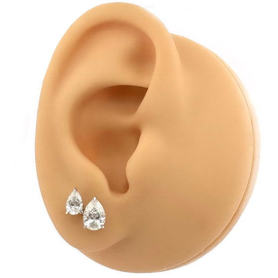 TWIN DIAMOND PEAR STUDS