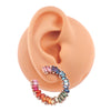 DIAMOND & PARTY-COLORED SAPPHIRE SPRINKLES CRESCENT HOOPS