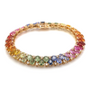 DIAMOND & PARTY-COLORED SAPPHIRE PEAR TENNIS BRACELET