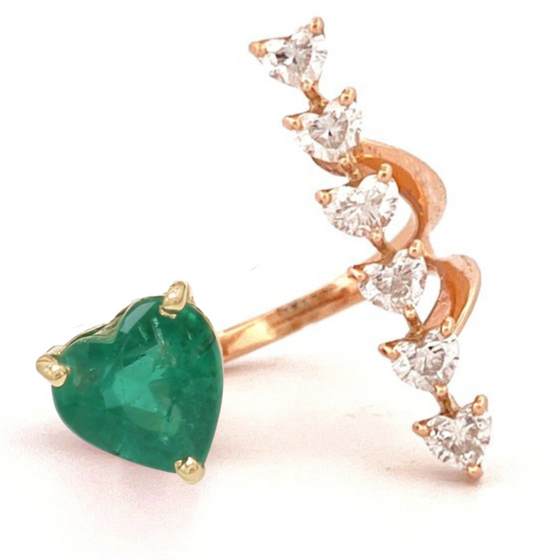 EMERALD CUPID RING