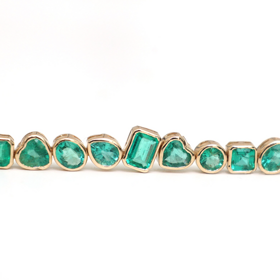 EMERALD MIX-SHAPE BEZELED BRACELET