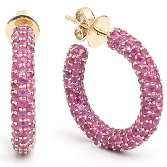 PINK SAPPHIRE FROOT LOOP HOOPS