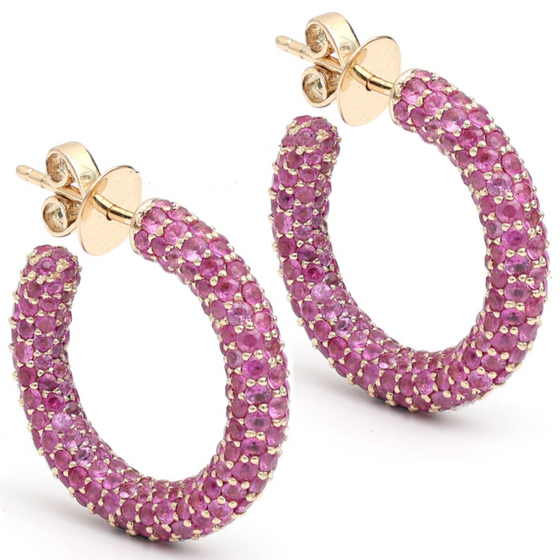 PINK SAPPHIRE FROOT LOOP HOOPS