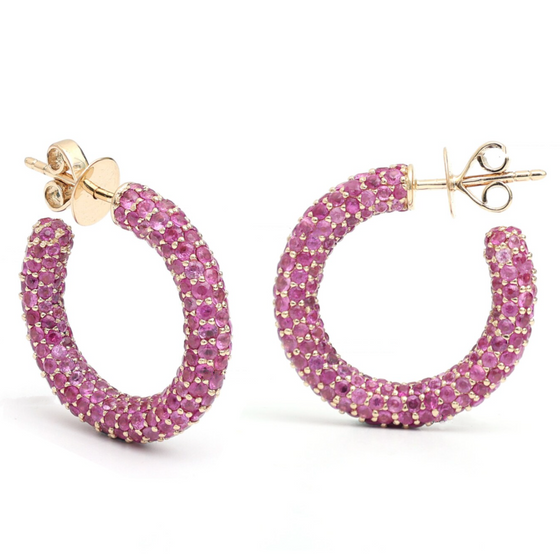 PINK SAPPHIRE FROOT LOOP HOOPS