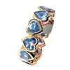 BLUE SAPPHIRE HEART BEZELED ETERNAL RING