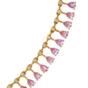 DIAMOND & MINI PINK SAPPHIRE PEAR-DROP NECKLACE