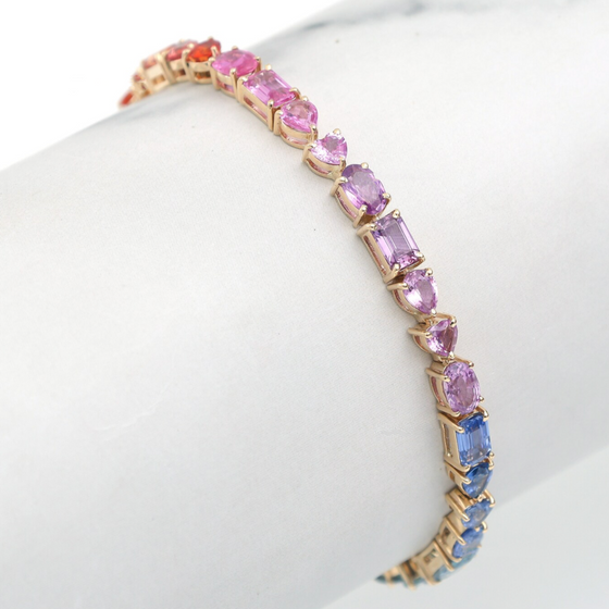 PARTY-COLORED SAPPHIRE MIX-SHAPE BRACELET