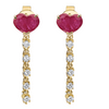 RUBY HEART & DIAMOND DROPLET LOOP EARRINGS