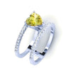 YELLOW CANDY HEART DOUBLE DIAMOND BAND RING