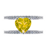 YELLOW CANDY HEART DOUBLE DIAMOND BAND RING