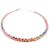 BEZELED PARTY-COLORED SAPPHIRE HEART TENNIS NECKLACE