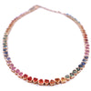 BEZELED PARTY-COLORED SAPPHIRE HEART TENNIS NECKLACE