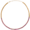 PINK SAPPHIRE (EMERALD-CUT) BEZELED TENNIS NECKLACE