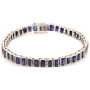 BLUE SAPPHIRE (EMERALD-CUT) BEZELED TENNIS BRACELET