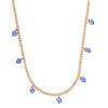 MICRO BLUE SAPPHIRE HEARTS DIAMOND TENNIS CHOKER