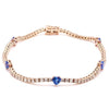 MINI BLUE SAPPHIRE HEARTS DIAMOND TENNIS BRACELET