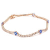 MINI BLUE SAPPHIRE HEARTS DIAMOND TENNIS BRACELET