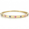 PINK & BLUE SAPPHIRE HEARTS BANGLE