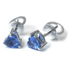 BLUE SAPPHIRE HEARTBEAT STUDS | MICRO EARRINGS