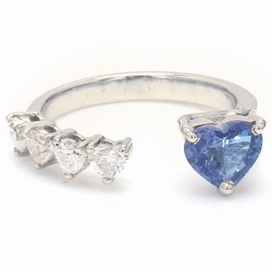 BLUE CANDY HEART & DIAMOND RING