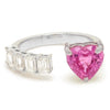 PINK CANDY HEART & DIAMOND (EMERALD-CUT) RING