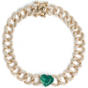 EMERALD HEART CUBAN CHAIN BRACELET