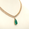 EMERALD PEAR-DROP CUBAN CHAIN NECKLACE