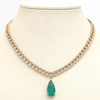 EMERALD PEAR-DROP CUBAN CHAIN NECKLACE