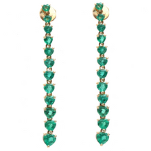  EMERALD HEART-DROP EARRINGS