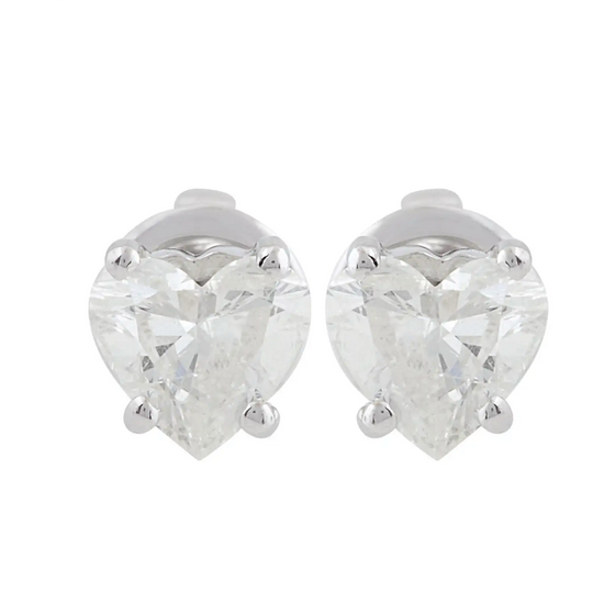 DIAMOND HEART STUDS