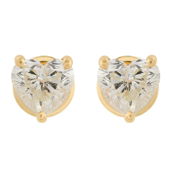 DIAMOND HEART STUDS