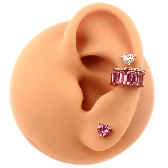 DIAMOND CANDY HEART EAR CUFF