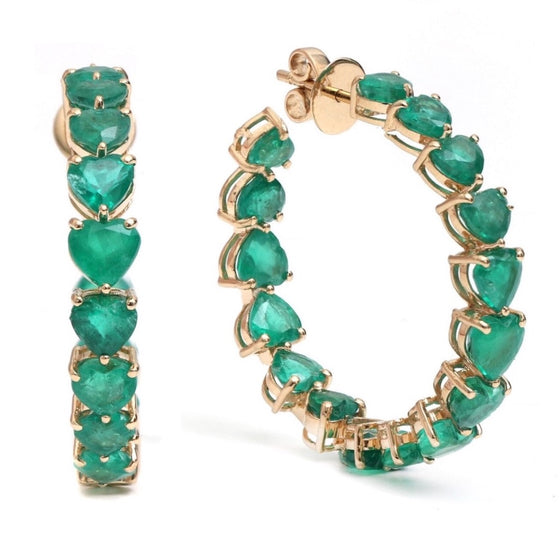 EMERALD HEART HOOPS