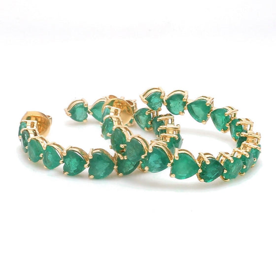 EMERALD HEART HOOPS