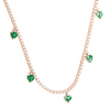 MICRO EMERALD HEARTS DIAMOND TENNIS CHOKER