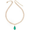 EMERALD PEAR-DROP CUBAN CHAIN NECKLACE